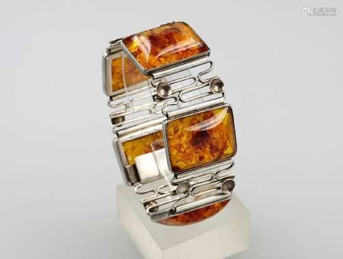 'Fischland' bracelet with amber, silver 830