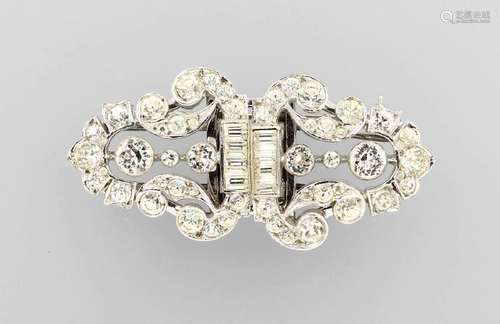 Double clip brooch with rhine stones, Pforzheim