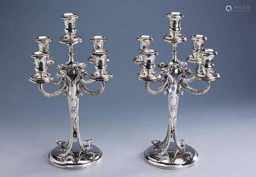 Pair of candelabras, silver 835