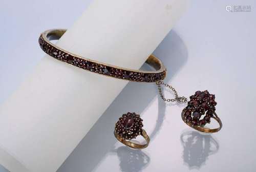 Lot with garnets, tombac, Bohemia approx. 1890s