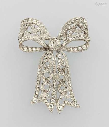 Bow brooch with rhine stones, Pforzheim approx. 1935/40