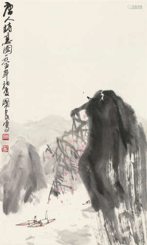 史国良（b.1956）      进入该艺术家作品认证 唐人诗意图 立轴 设色纸本