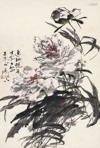 于希宁（1913～2007） 芍药 立轴 设色纸本