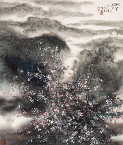 宋雨桂（1940～2017） 桃花流水 立轴 设色纸本