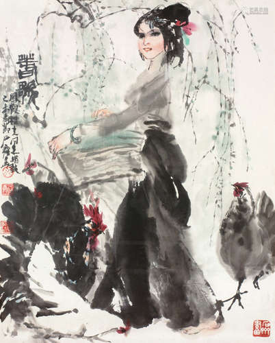 石齐（b.1939） 春歌 镜心 设色纸本