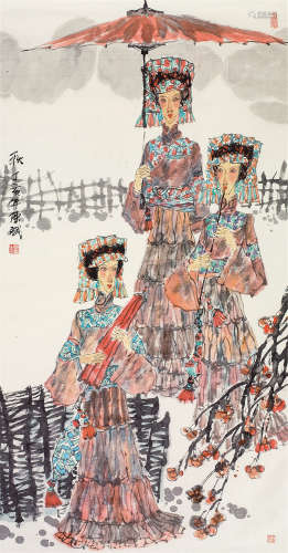 陈斌（b.1963） 少数民族 镜心 设色纸本