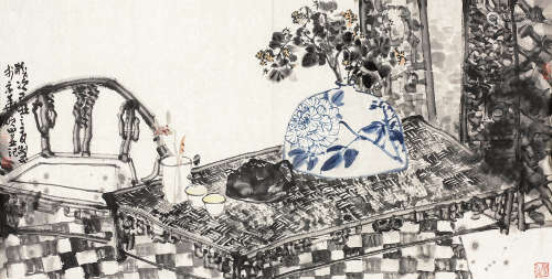 马硕山（b.1963） 瓶花 镜心 设色纸本