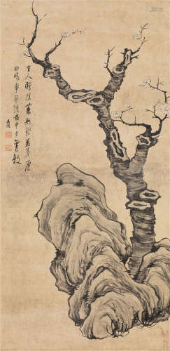 陈洪绶（1599～1652） 梅石图 立轴 水墨纸本