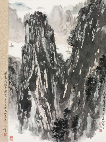 宋文治（1919～1999） 嘉陵轻舟图 立轴 设色纸本