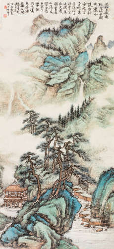 吴一峰（1907～1998） 松柏本孤道 立轴 设色纸本