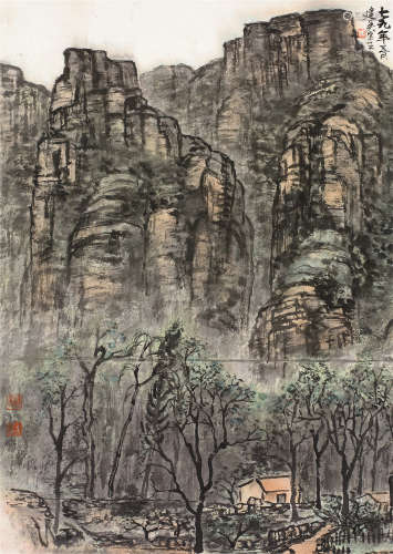 冯建吴（1910～1989） 孟浩然诗意图 立轴 设色纸本