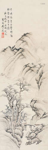 吴大澂（1835～1902） 山水 立轴 设色纸本