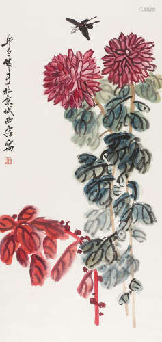 娄师白（1918～2010） 秋菊 立轴 设色纸本