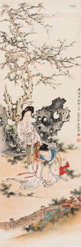 吴光宇（1908～1970） 仕女 立轴 设色纸本