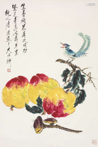 唐云（1910～1993） 寿桃 镜心 设色纸本