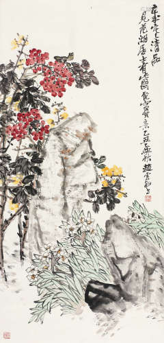 赵云壑（1874～1955） 岁寒清品 立轴 设色纸本