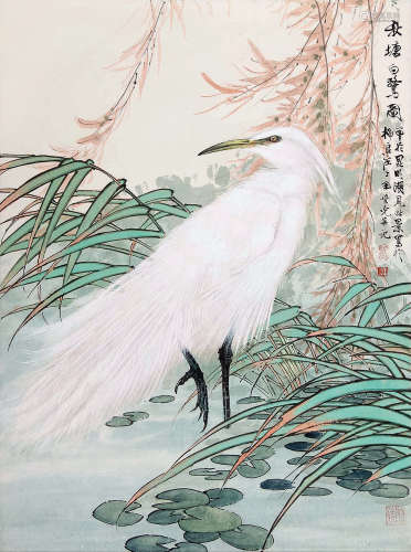 田世光（1916～1999） 白鹭 镜心 设色纸本