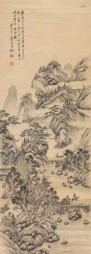 吴待秋（1878～1949） 访友图 立轴 水墨纸本