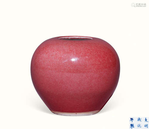 清 霁红釉苹果尊