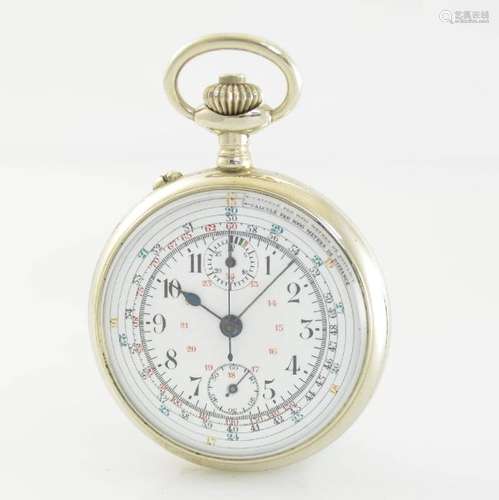 VALJOUX open face pocket watch with chronograph