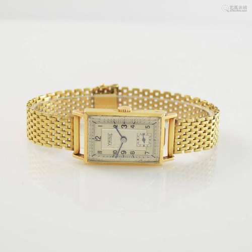 YRDA rectangular 18k yellow gold gents wristwatch