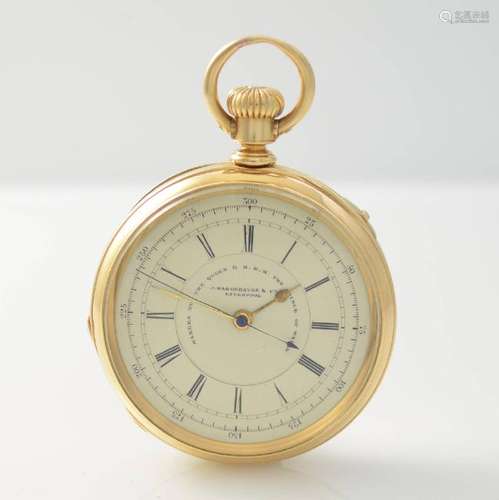 J. HARGREAVES & CO heavy 18k gold pocket watch