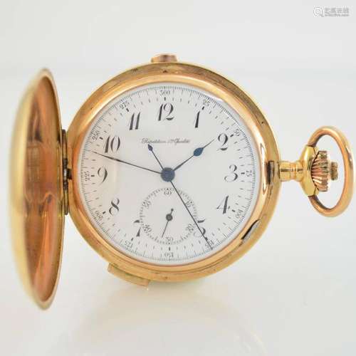 Hunting cased 14k pink gold pocket watch