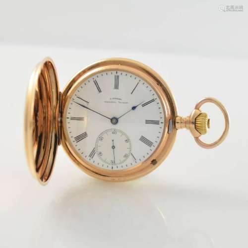 J. ASSMANN Glashutte 18k pink gold pocket watch