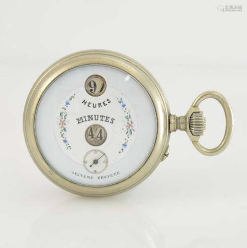 Pocket watch with digital display in nickel