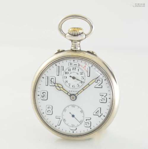 ZENITH pocket watch with alarm in silver