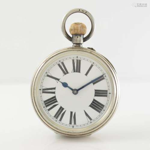 Rare big pocket watch with 8-days-movement in silver