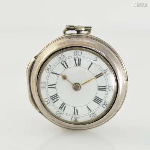 JOHN PLUMMER London verge watch in sterling-silver