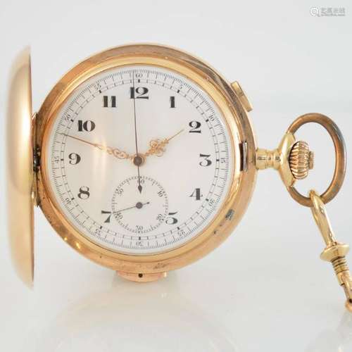 Hunting cased 14k pink gold pocket watch