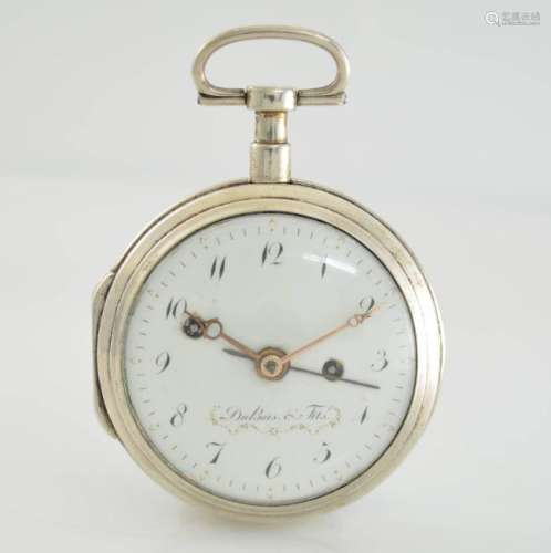 DuBois & Fils verge watch with alarm in silver
