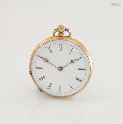 Small 14k yellow gold cylinder pocket watch