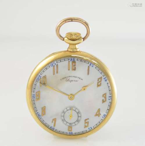 CHRONOMETER SUPRA 14k yellow gold pocket watch