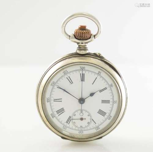 Open face pocket watch with intermediate wheel