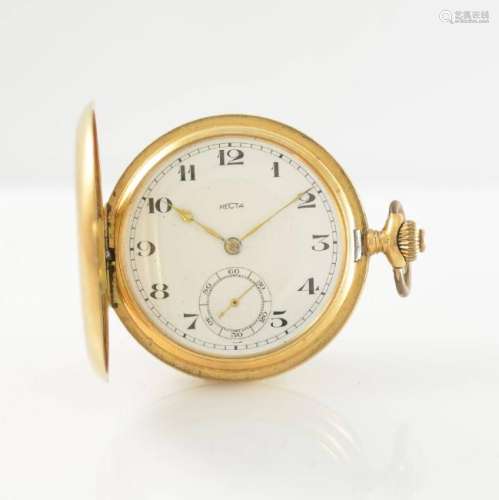 RECTA 14k pink gold hunting cased pocket watch