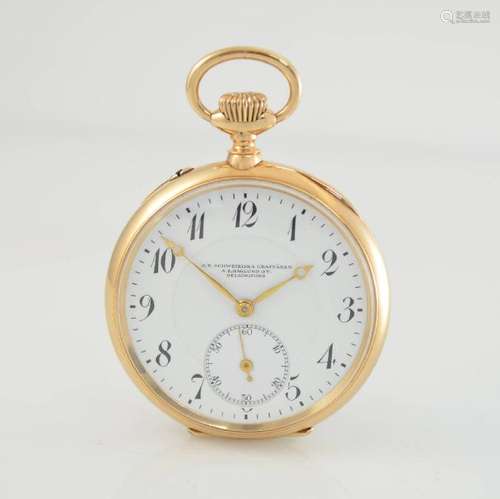 IWC open face 14k pink gold pocket watch