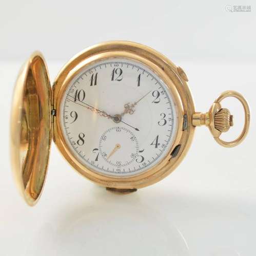 14k pink gold hunting cased pocket watch with