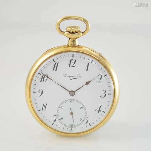 TOUCHON & Co. open face 18k yellow gold pocket watch