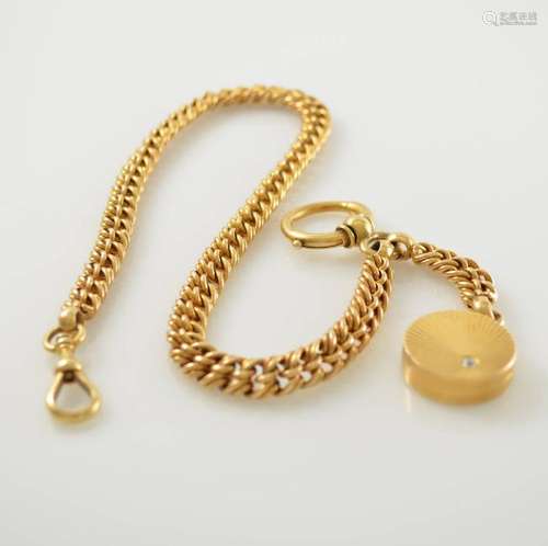 18k yellow gold extraordinary heavy pocket watch chain