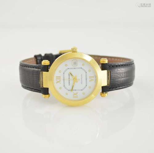 LONGCHAMP self windnig 14k yellow gold wristwatch