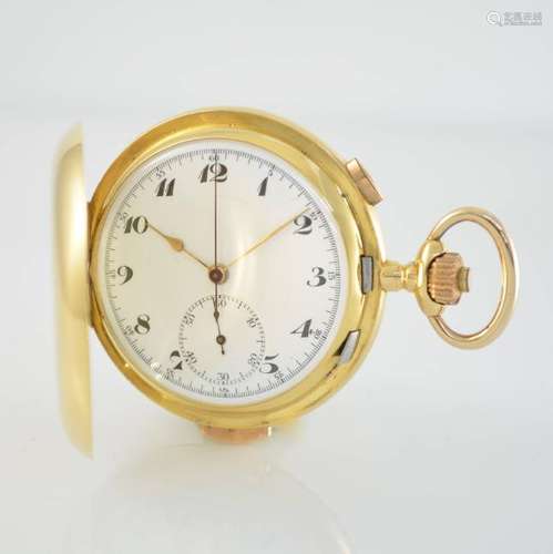 18k yellow gold hunting cased pocket watch