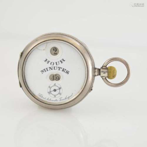 IWC Pallweber silver pocket watch with digital display