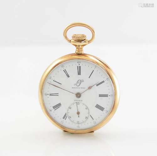 INVAR/MAURICE WOLF 14k yellow gold pocket watch