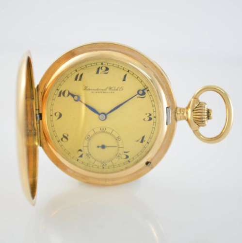 IWC 14k yellow gold hunting cased pocket watch calibre