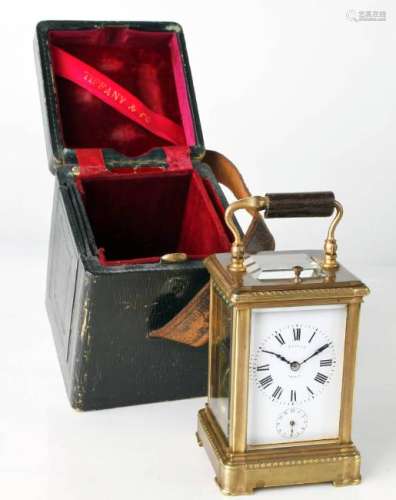 TIFFANY & CO carriage clock with 1/2-hour strike