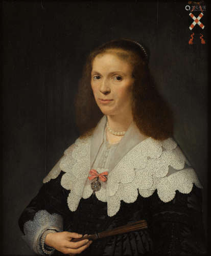 Portrait of Jacoba van Erp (1608-1664), bust-length, in black costume and lace collar Attributed to David Bailly(Leiden 1584-1657)