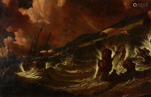 Shipping in stormy seas Attributed to Pieter Mulier the Younger, called Tempesta(Haarlem circa 1637-1701 Milan)